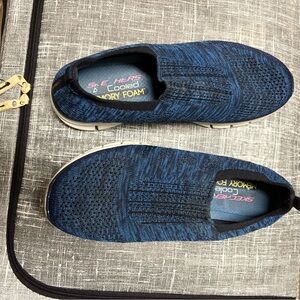 Sketchers pull on Blue Tweed Comfy Shoes Sz 8 1/2